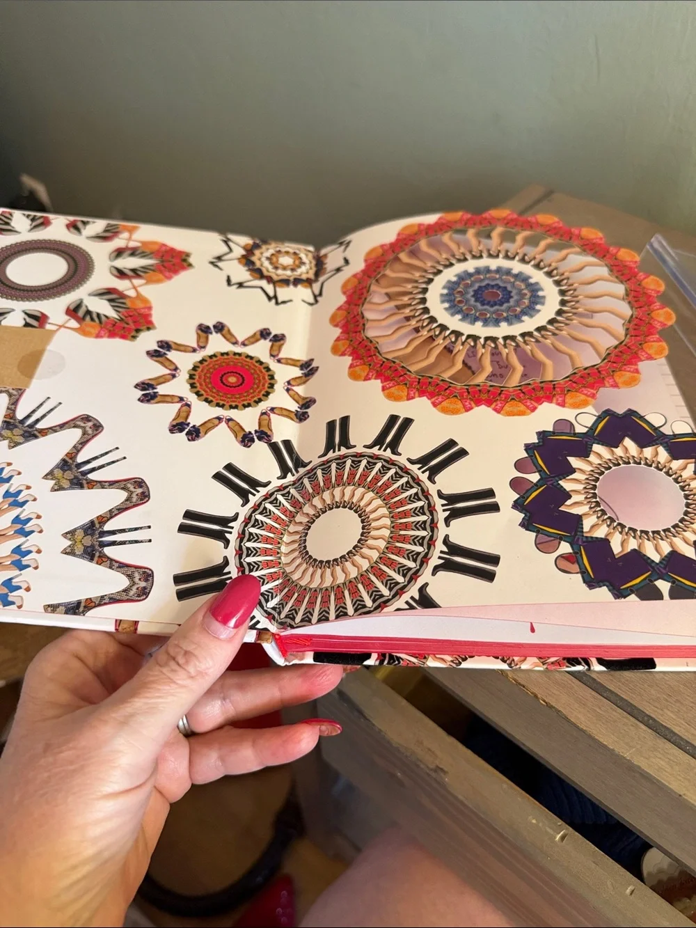 Christian Louboutin White Notebook with Red, Orange, Brown, and Black Accents
